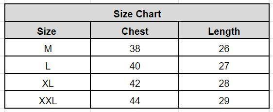 Size chart for Matty Solid Half Sleeves Men's Polo Neck T-Shirt displaying chest and length measurements for M, L, XL, and XXL sizes.