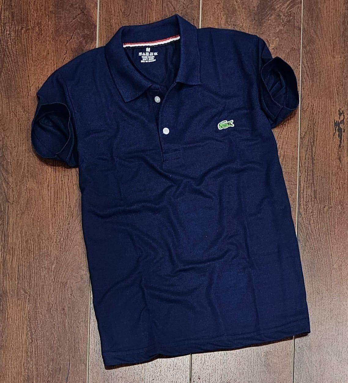 Men's Matty Polo T-Shirts Pack of 3 in black, white, and navy blue with embroidered Lacoste logo. Stylish and comfortable slim-fit design for casual wear.