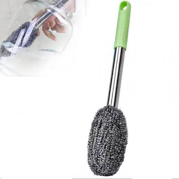 Bottle Jar Toilet Cleaner Brush Scrubber with plastic handle, effective for cleaning jars and toilets.